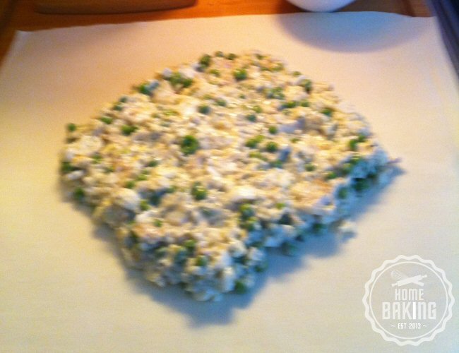 Russian Fish Pie Filling arranged diamond shape