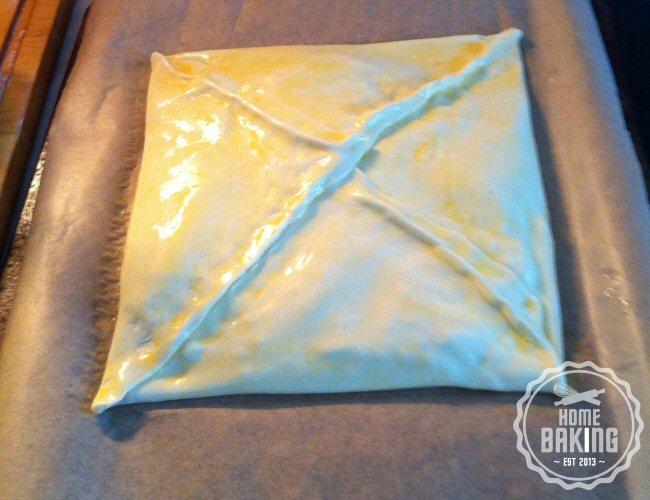Russian Fish Pie Filling Pastry crimped